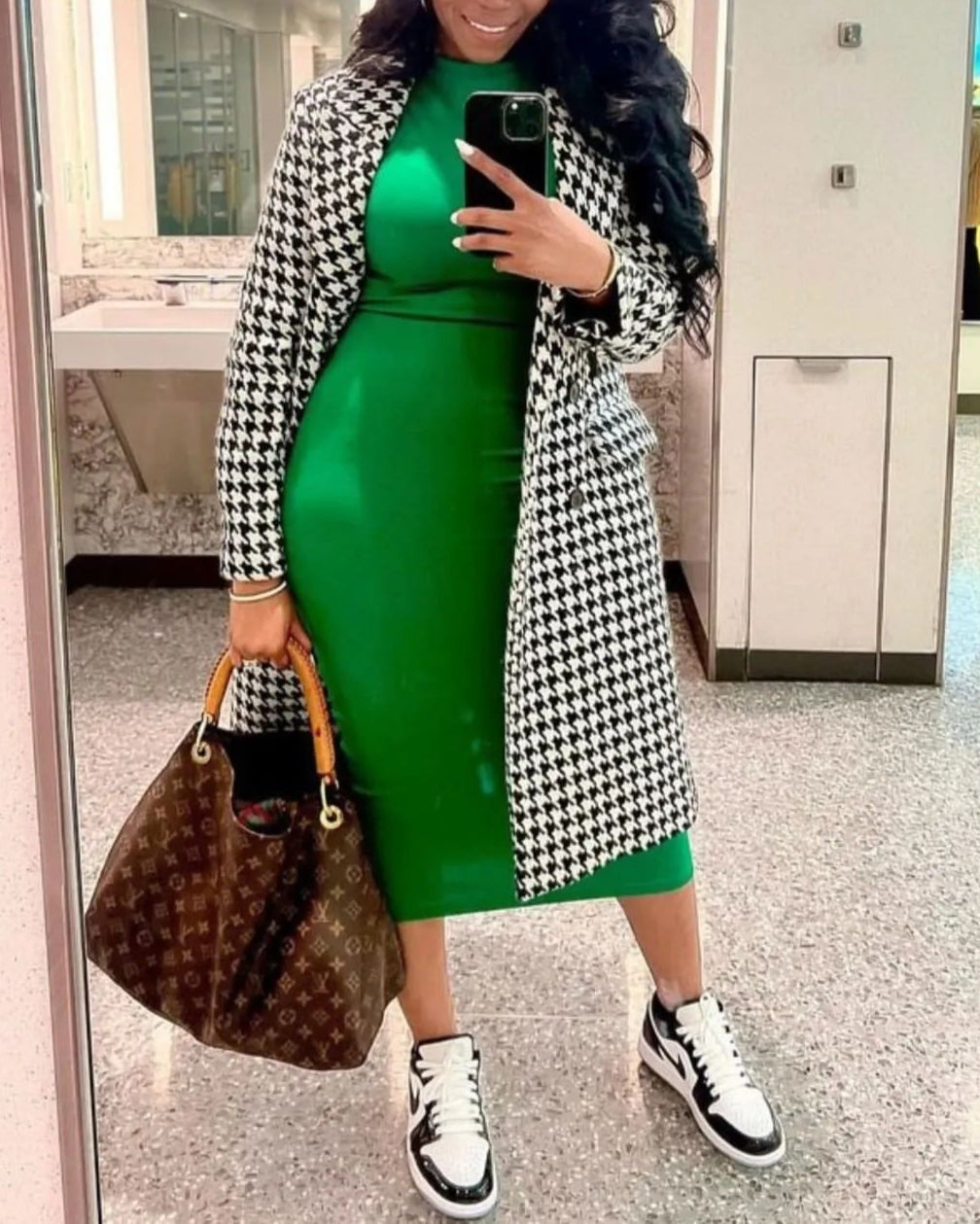 The Power Player: Houndstooth Coat