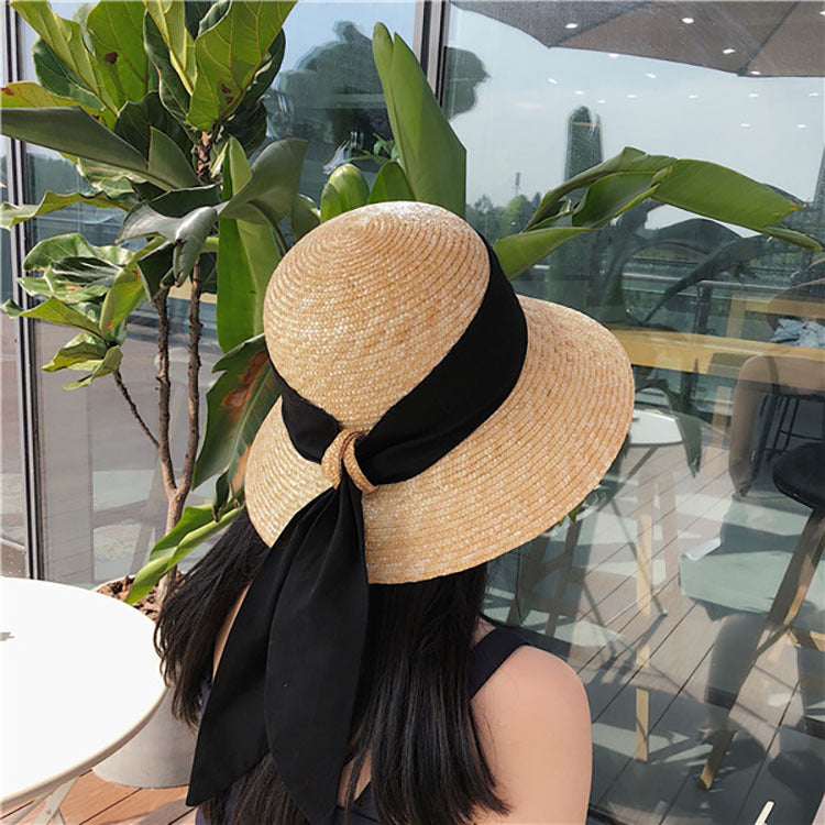Wide Brim Straw Bucket Hat