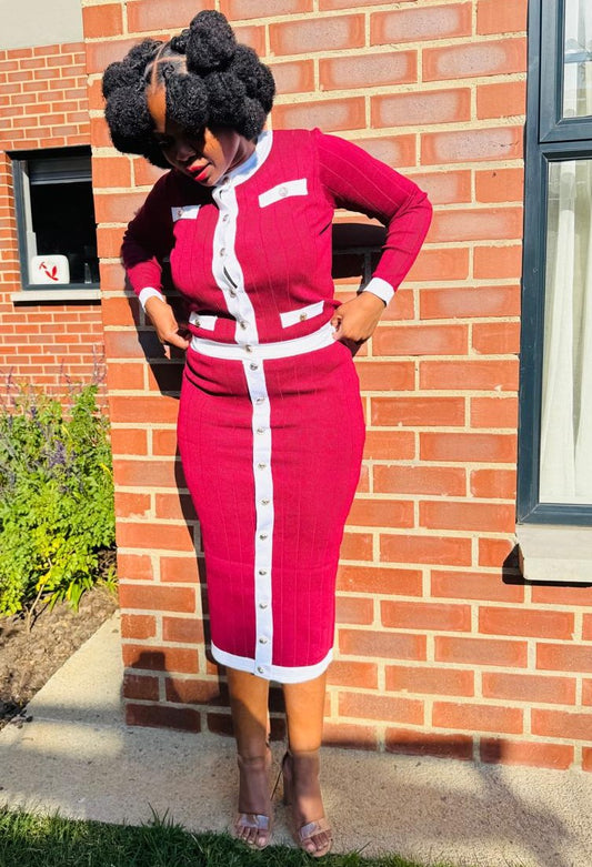 Knitwear Cardigan and  Skirt Set