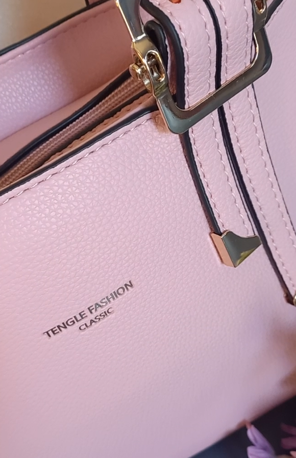 Pink PU Leather Fashion Tote