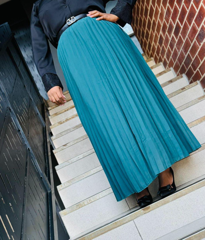 French Vintage Chiffon A-Line Pleated Skirt