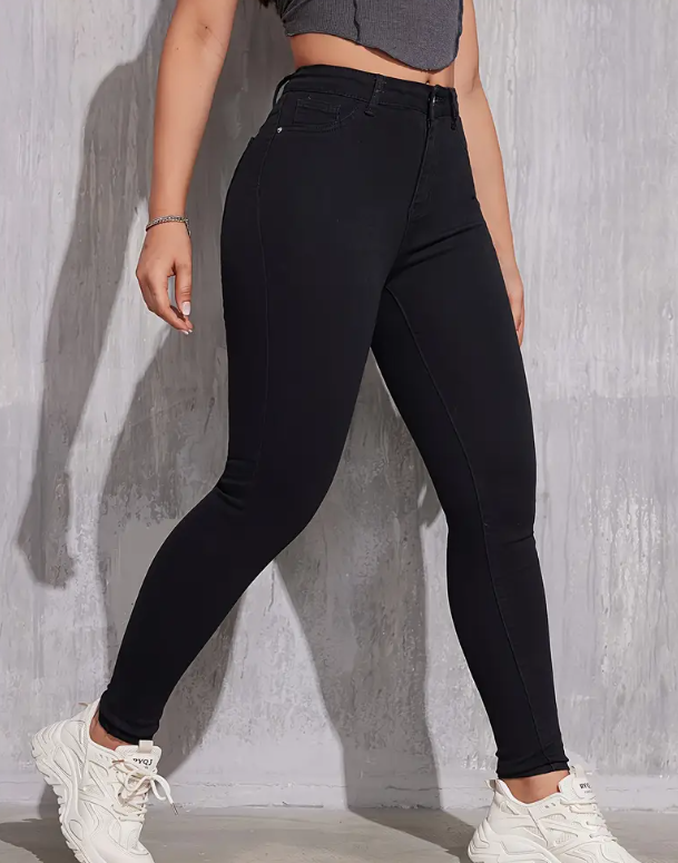 High-Waisted Stretch Denim Jeans