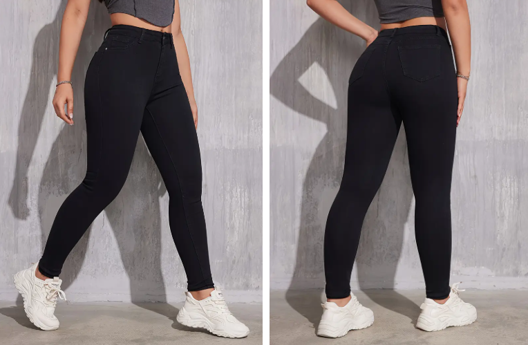 High-Waisted Stretch Denim Jeans