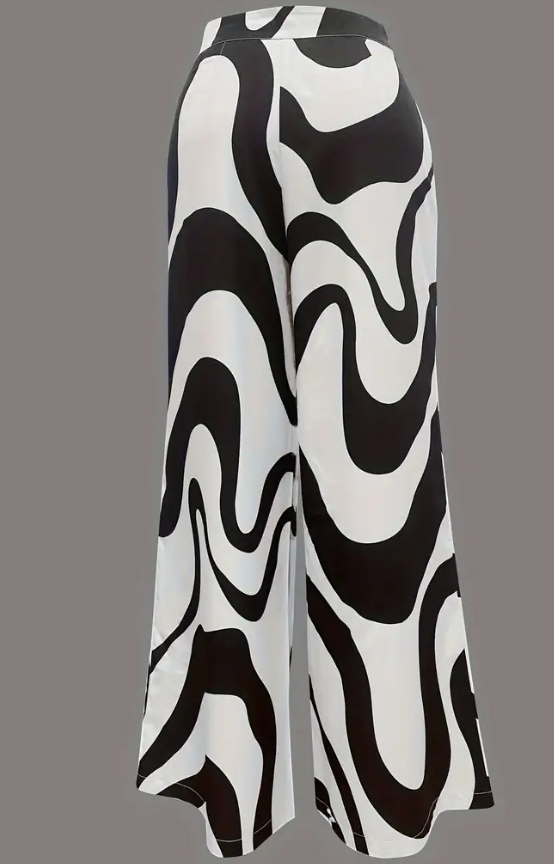 Elegant Striped Wide-Leg Pants