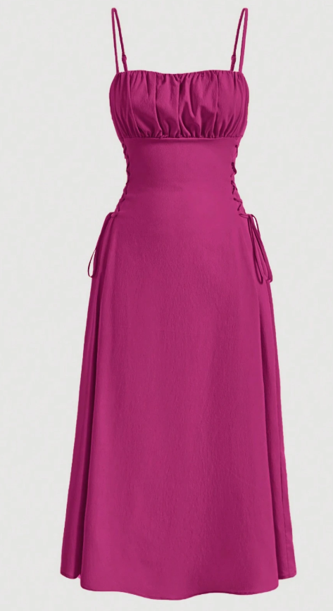 Casual Elegant Ruched Midi Dress