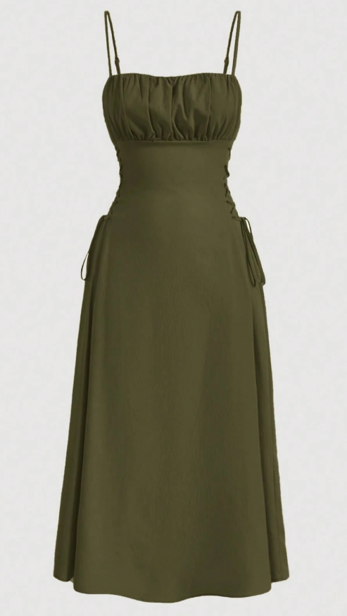 Casual Elegant Ruched Midi Dress