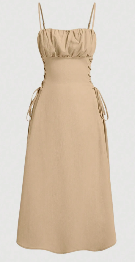 Casual Elegant Ruched Midi Dress