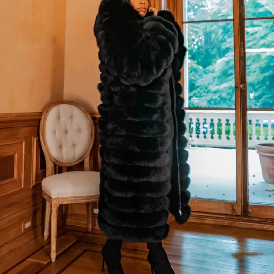 The Luxe Statement Piece: Faux Fur Mid-Length Coat