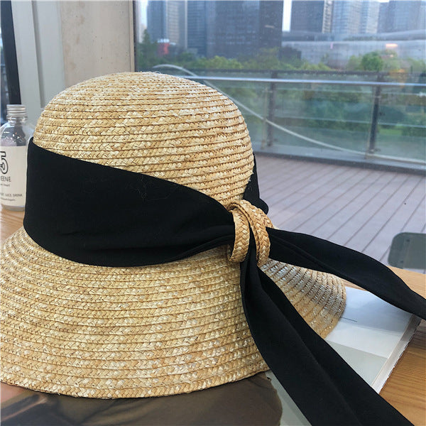 Wide Brim Straw Bucket Hat