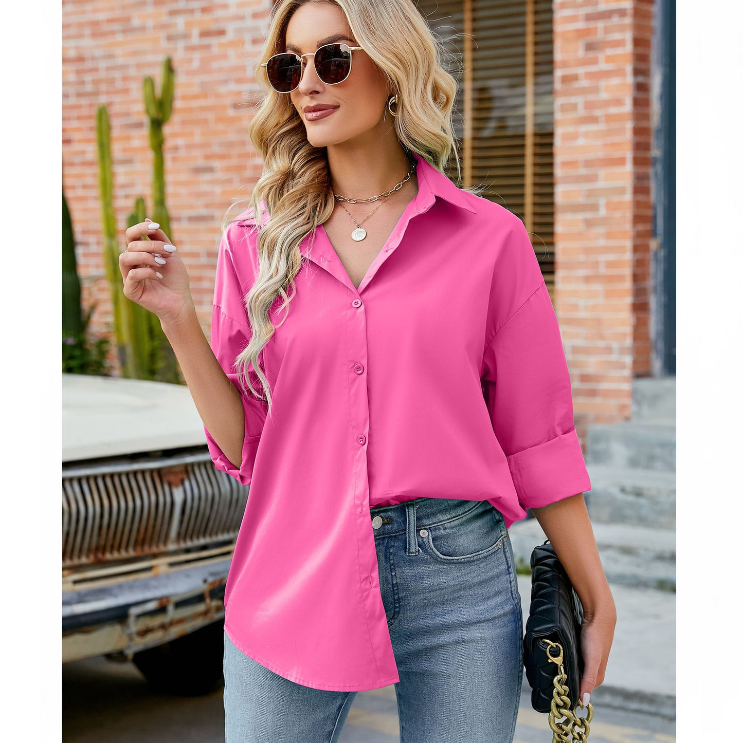 Solid Colour Long Sleeve Casual Shirt