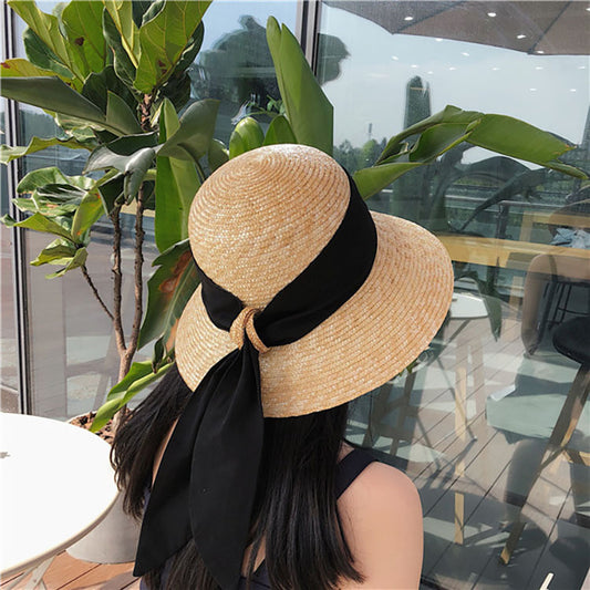 Wide Brim Straw Bucket Hat