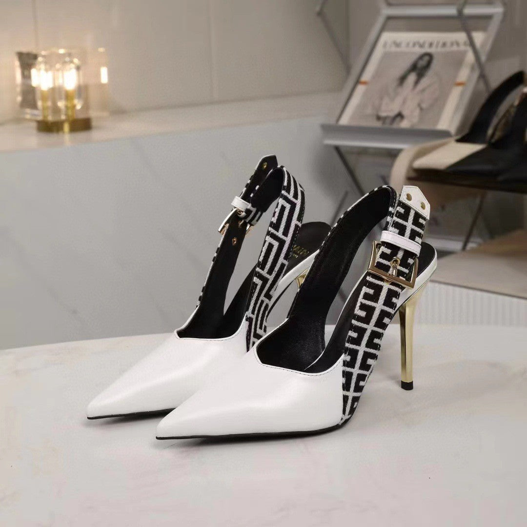 Sling Back Pointed Toe Thin High Heels