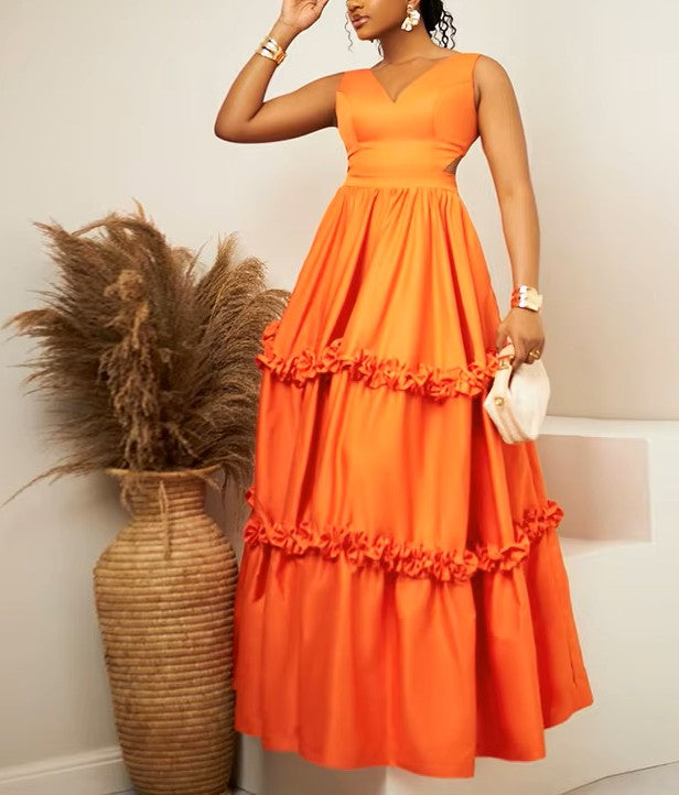 Sleeveless Ruffle Maxi Dress