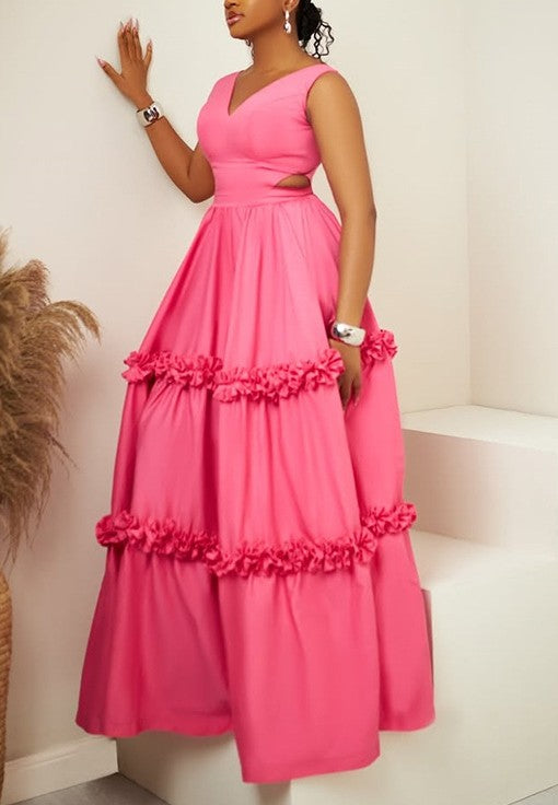 Sleeveless Ruffle Maxi Dress