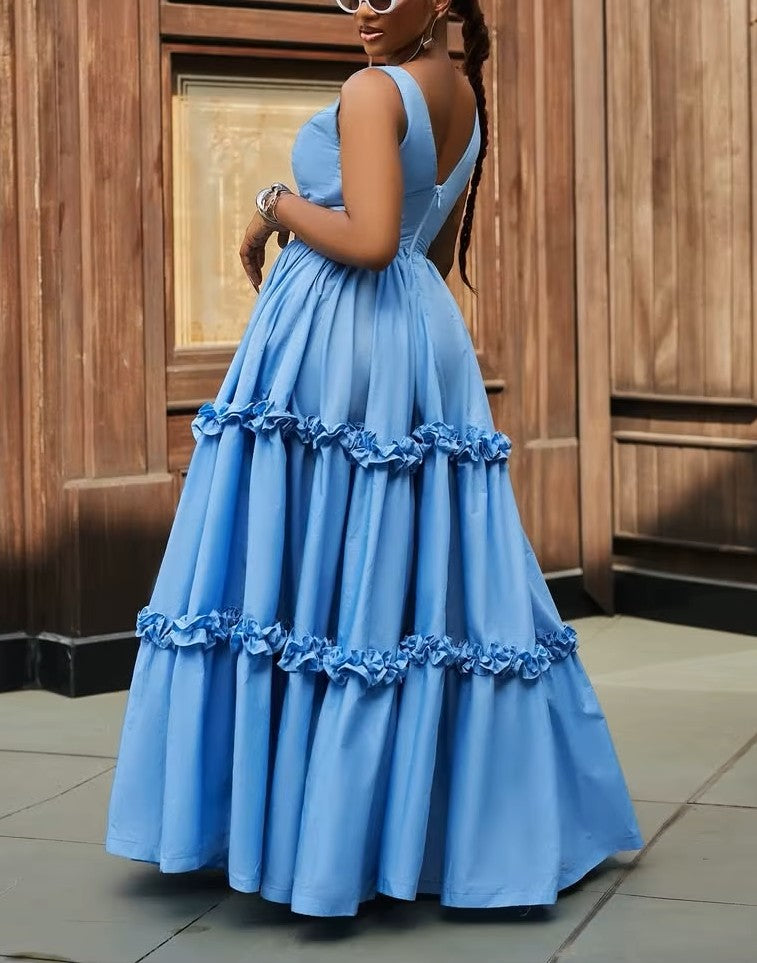 Sleeveless Ruffle Maxi Dress