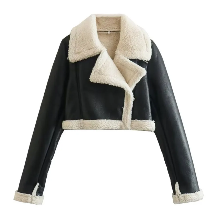 Crop PU Leather Jacket